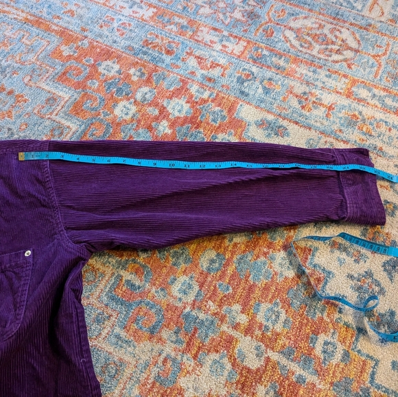 90s/Y2K Faded Glory Womens Medium Corduroy Dark Purple Zip Shirt Jacket Shacket - Picture 8 of 8
